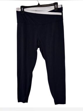 all in motion Black Leggings with White Waistband Accent